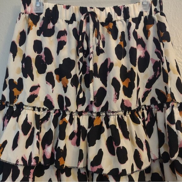 Leopard Print Tiered Ruffle Mini Skirt Size Large - Picture 4 of 11